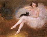 Ballerina with a black Cat by Pierre Carrier-Belleuse
